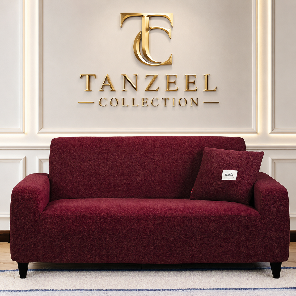 Fitted Micro Mesh Sofa Cover (Maroon Color)
