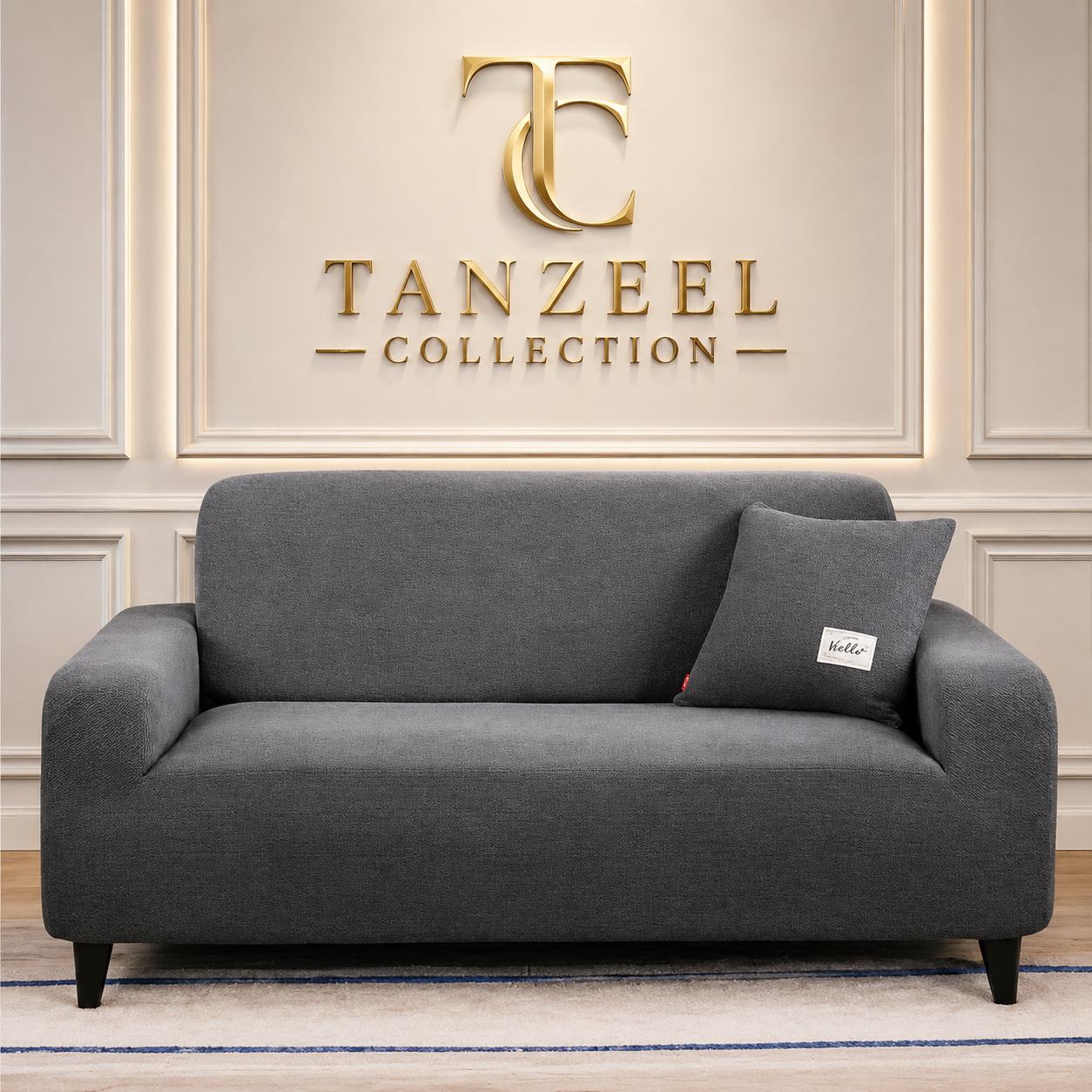 Fitted Micro Mesh Sofa Cover (Dark Grey Color)