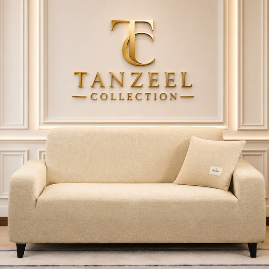 Fitted Micro Mesh Sofa Cover (Skin Golden Color)