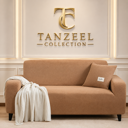 Fitted Micro Mesh Sofa Cover (Copper Color)