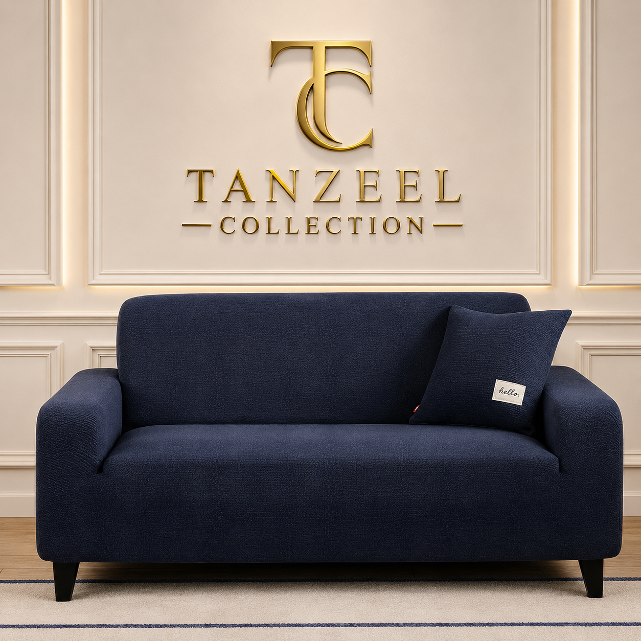 Fitted Micro Mesh Sofa Cover (Blue Color)