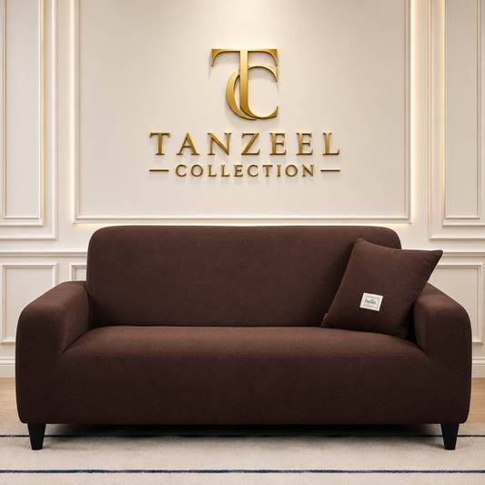 Fitted Micro Mesh Sofa Cover (Brown Color)