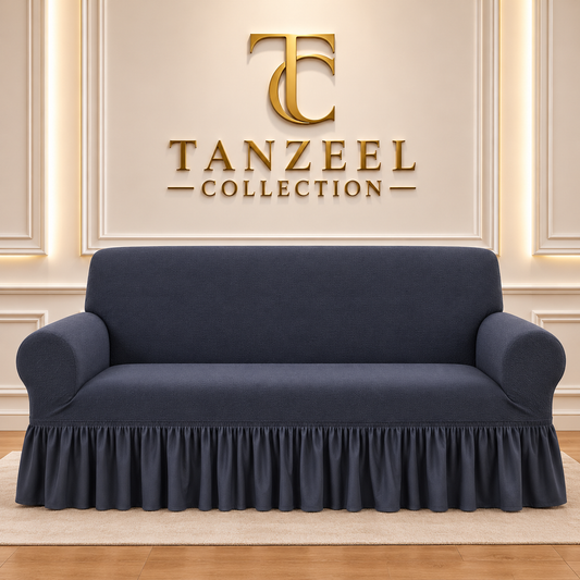 Frill Style Micro Mesh Sofa Cover (Grey Color)