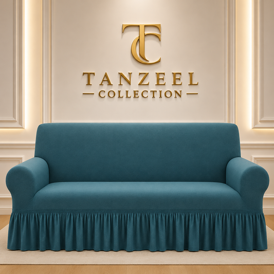 Frill Style Micro Mesh Sofa Cover (Zink Color)
