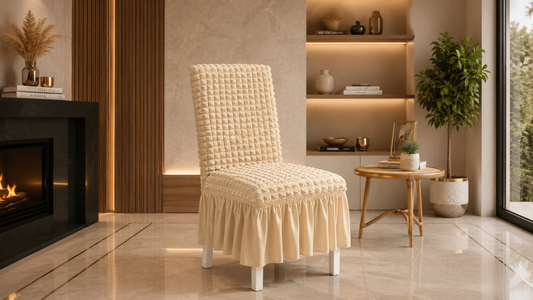 Frill Style Bubble Stuff Chair Cover (Skin Golden Color)