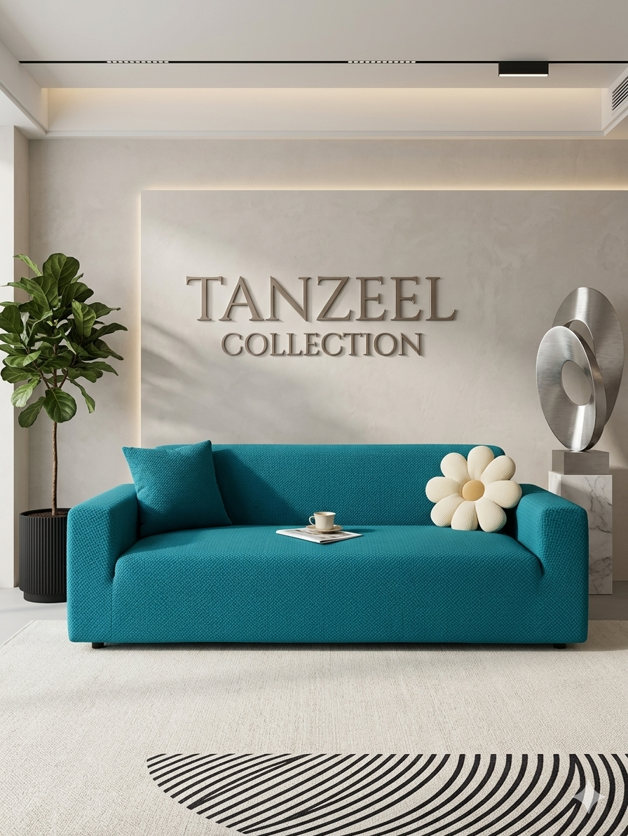 Stripe Jacquard Sofa Cover Zink