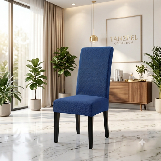 Fitted Style Micro Mesh Chair Cover (Blue Color)