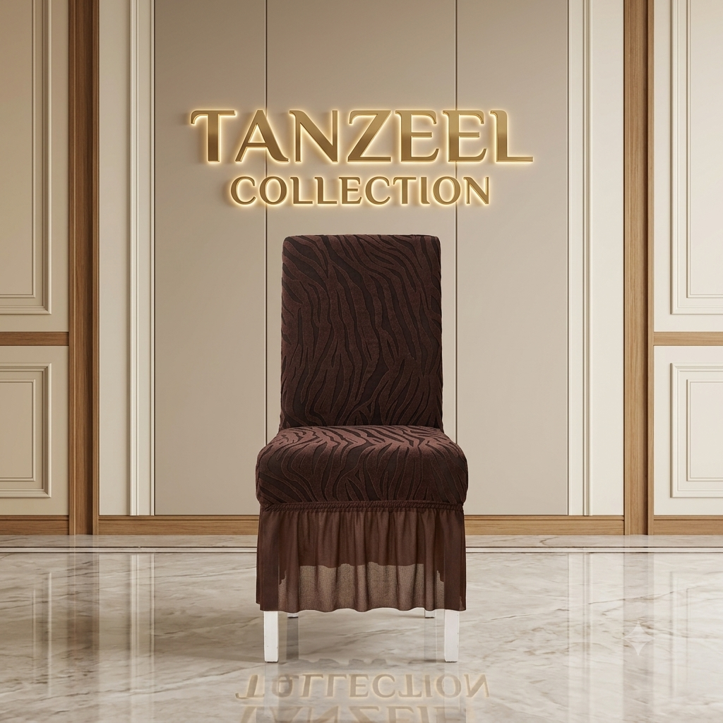 Zebra Valvet Chair cover (Brown)