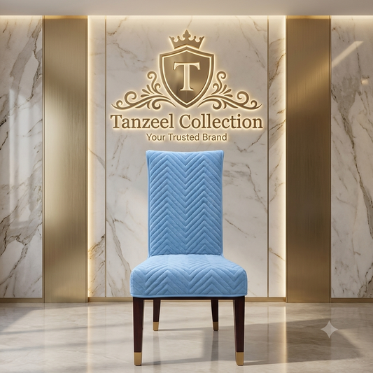 Ultrasonic Quilted Chair Cover (Sky Blue Color)