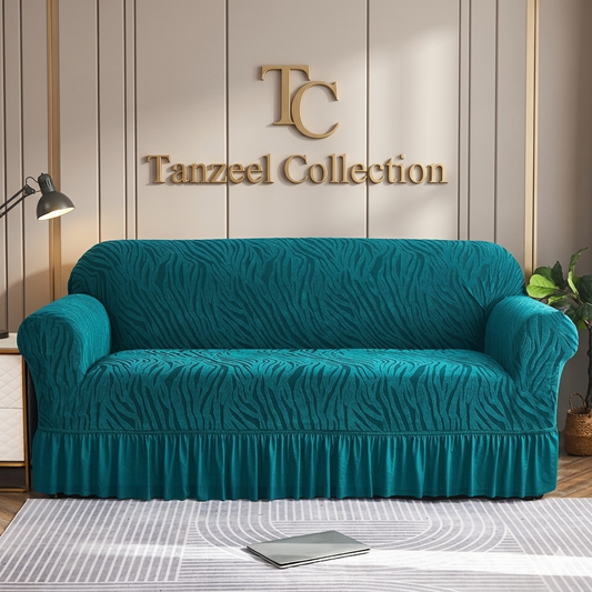 Zebra Velvet Sofa Cover (Zink Colour)
