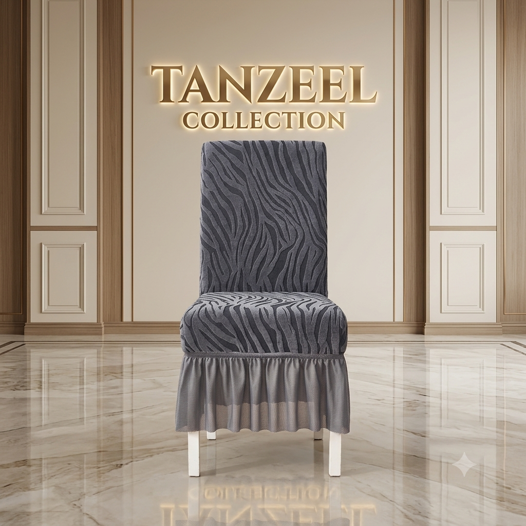 Zebra Valvet Chair cover (Gray)