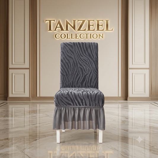 Zebra Valvet Chair cover (Gray)