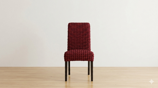 Fitted Style Bubble Stuff Chair Cover (Maroon Color)