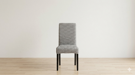 Fitted Style Bubble Stuff Chair Cover (Light Grey Color)