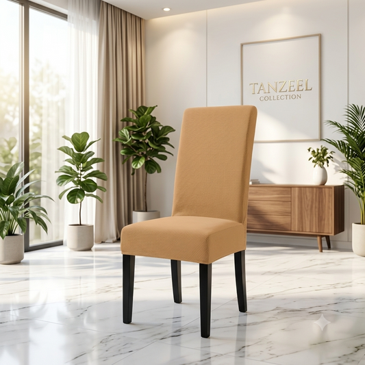Fitted Style Micro Mesh Chair Cover (Skin Golden Color)