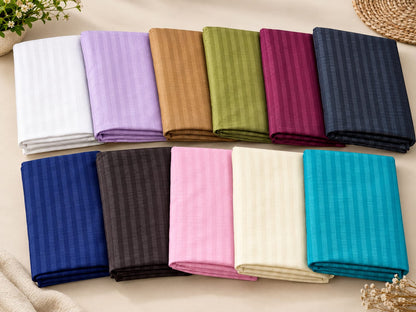 Stripe Fitted Bedsheet With 2Pillow Case ( Sky blue)