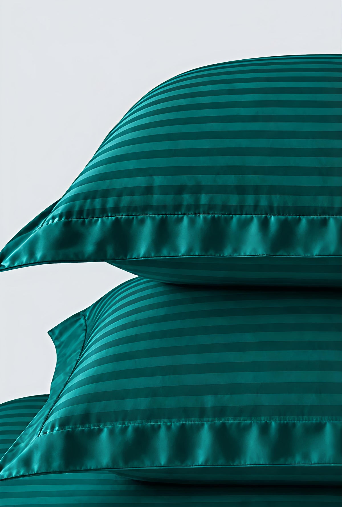 Stripe Fitted Bedsheet With 2Pillow Case (Deep Teal Green)