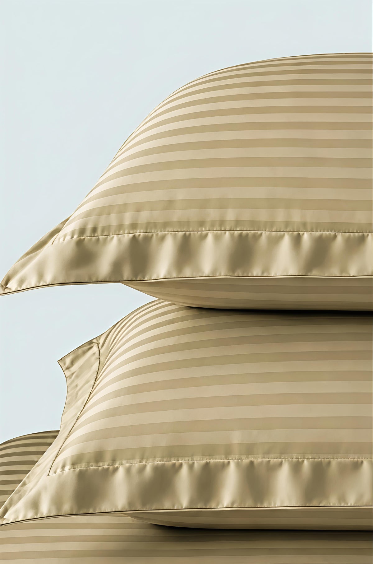 Stripe Fitted Bedsheet With 2Pillow Case (Beige)