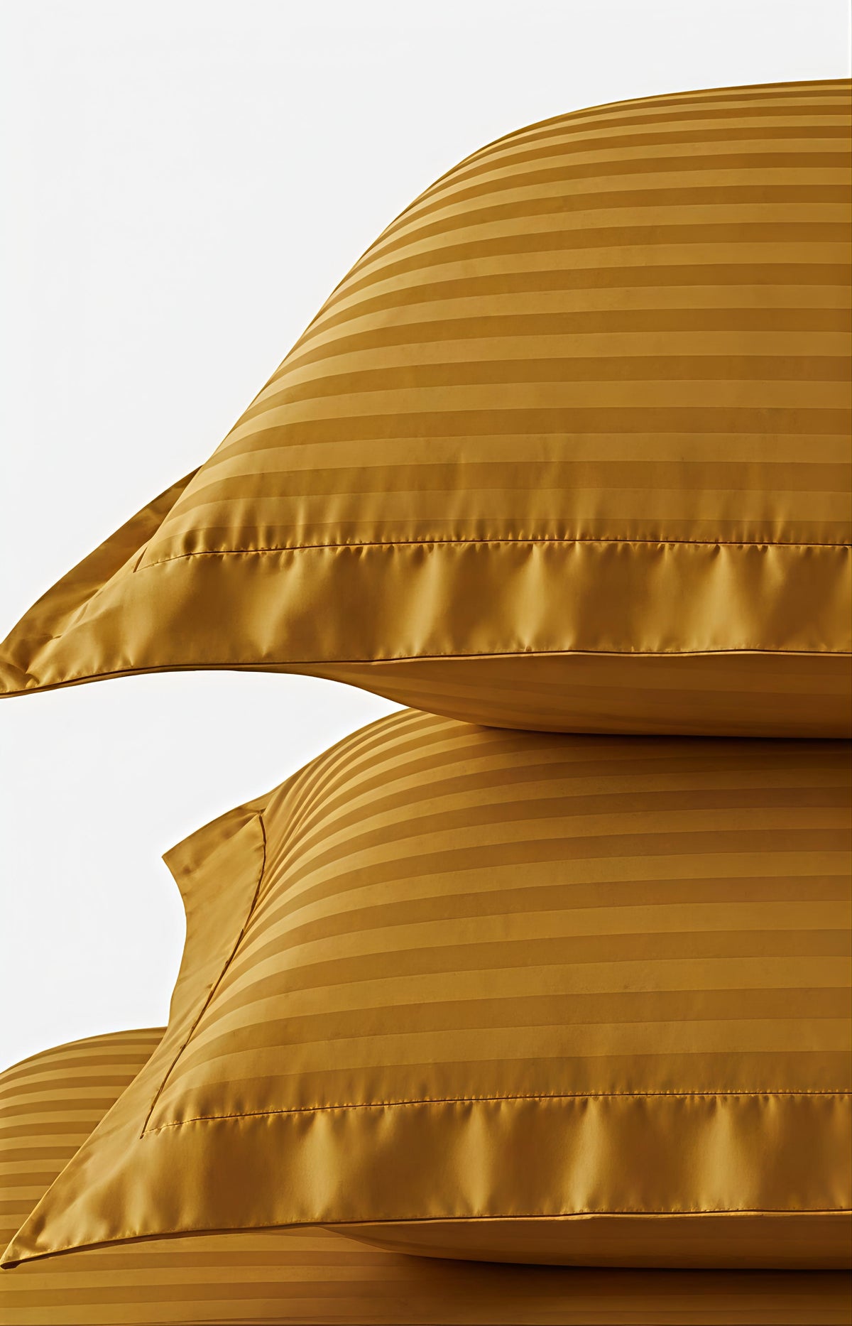 Stripe Fitted Bedsheet With 2Pillow Case (Mustard)