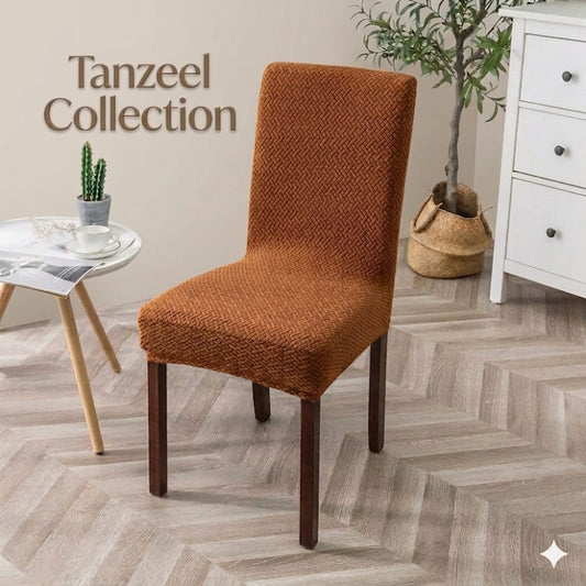 New Thickend Velvet Strip Design Dinning Chair Covers(Copper)
