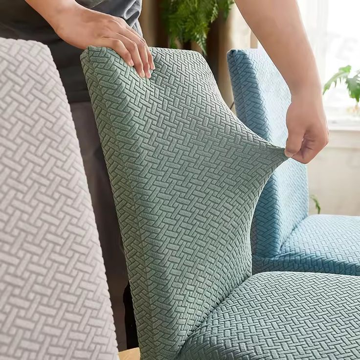 New Thickend Velvet Strip Design Dinning Chair Covers