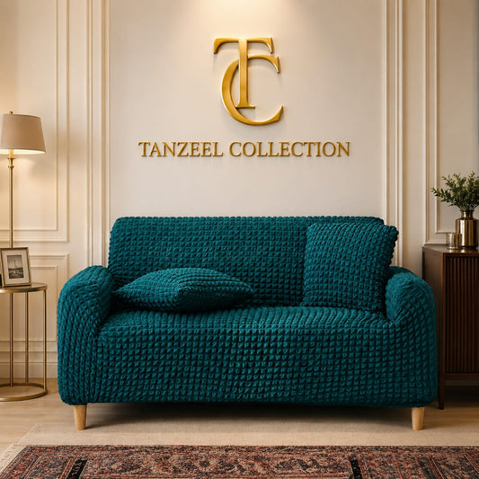 Fitted Style Bubble Stuff Sofa Cover (Zinc Color)
