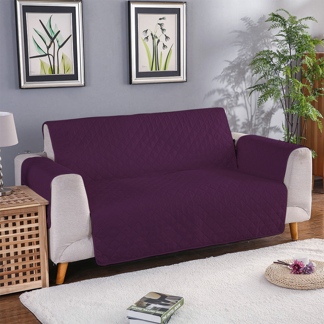 Premium Quilted Cotton Sofa Cover – Purple Color